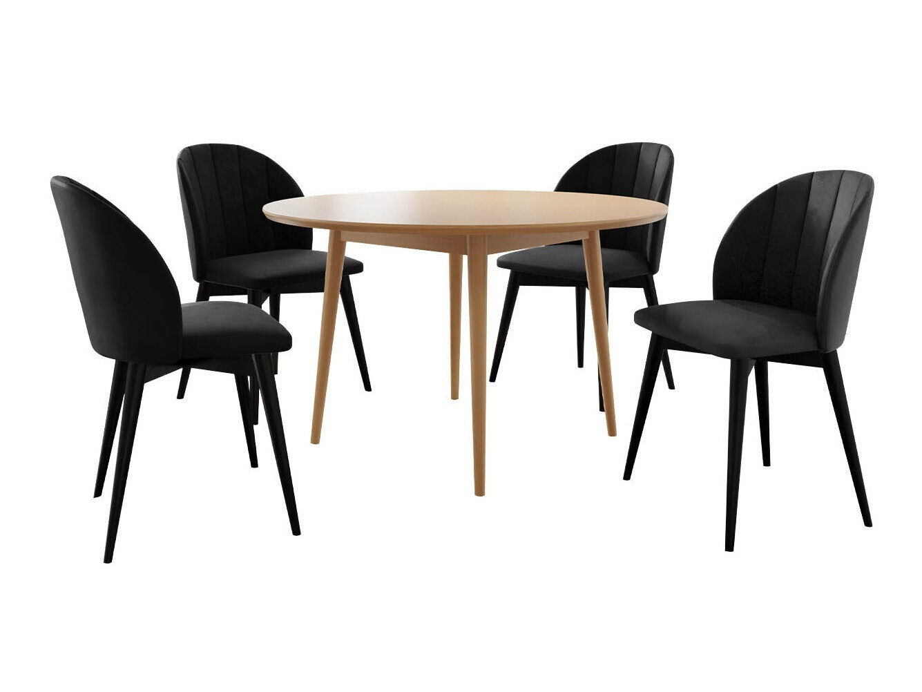 Set de dining Racine 127 (Negru + Magic Velvet 2219)