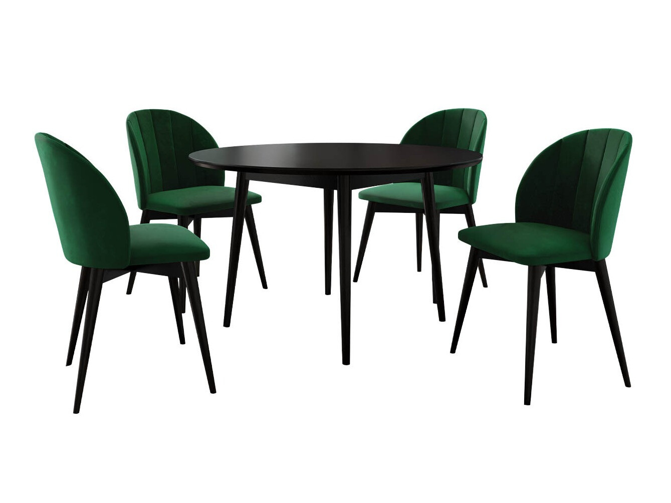 Set de dining Racine 127 (Negru + Magic Velvet 2225)
