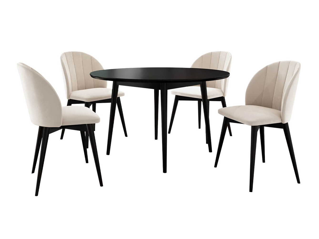 Set de dining Racine 127 (Negru + Magic Velvet 2250)
