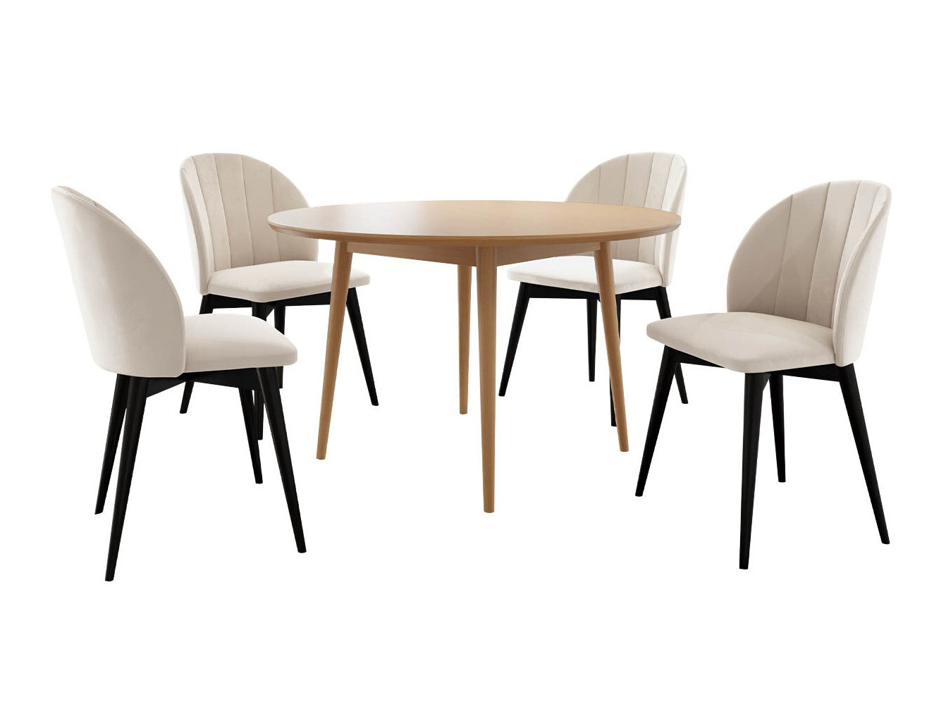 Set de dining Racine 127 (Negru + Magic Velvet 2250)