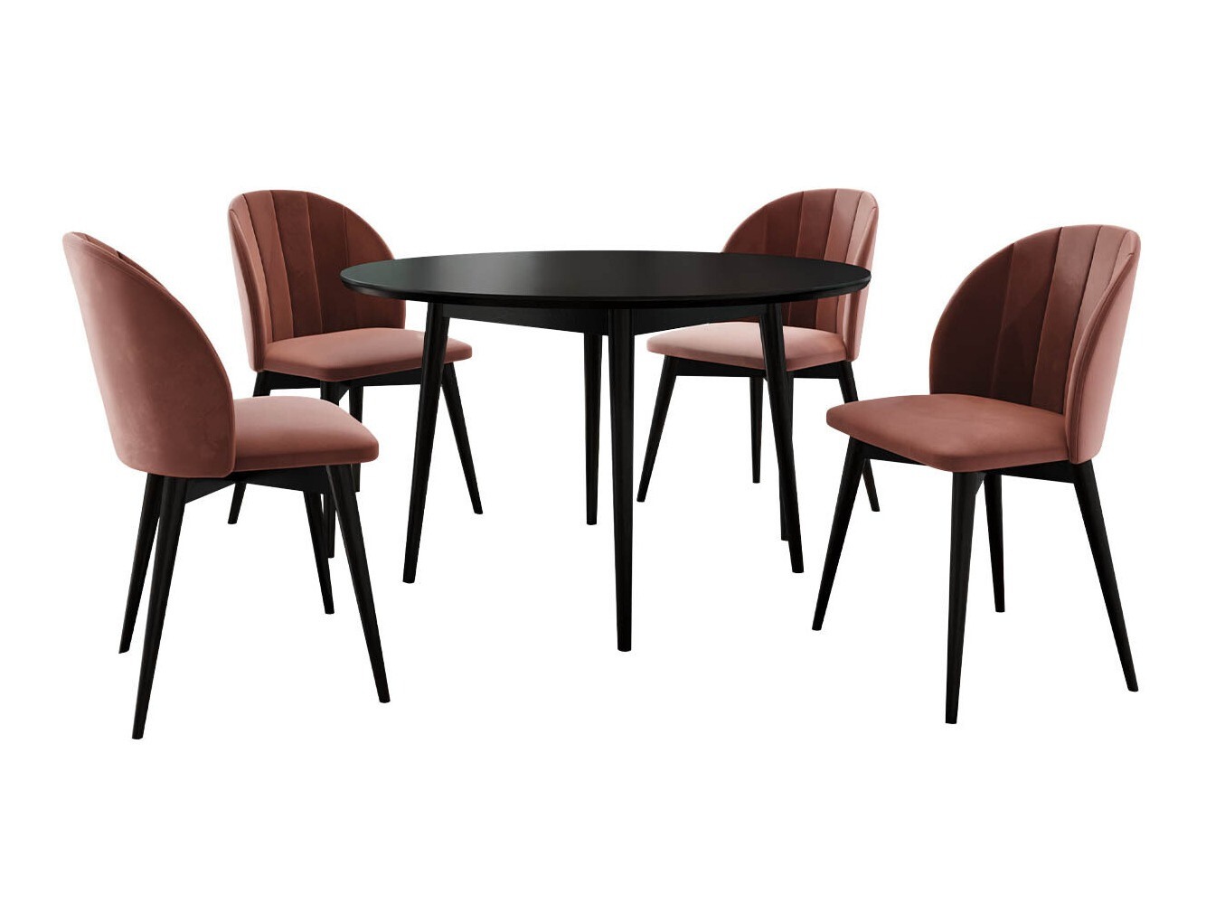 Set de dining Racine 127 (Negru + Magic Velvet 2258)