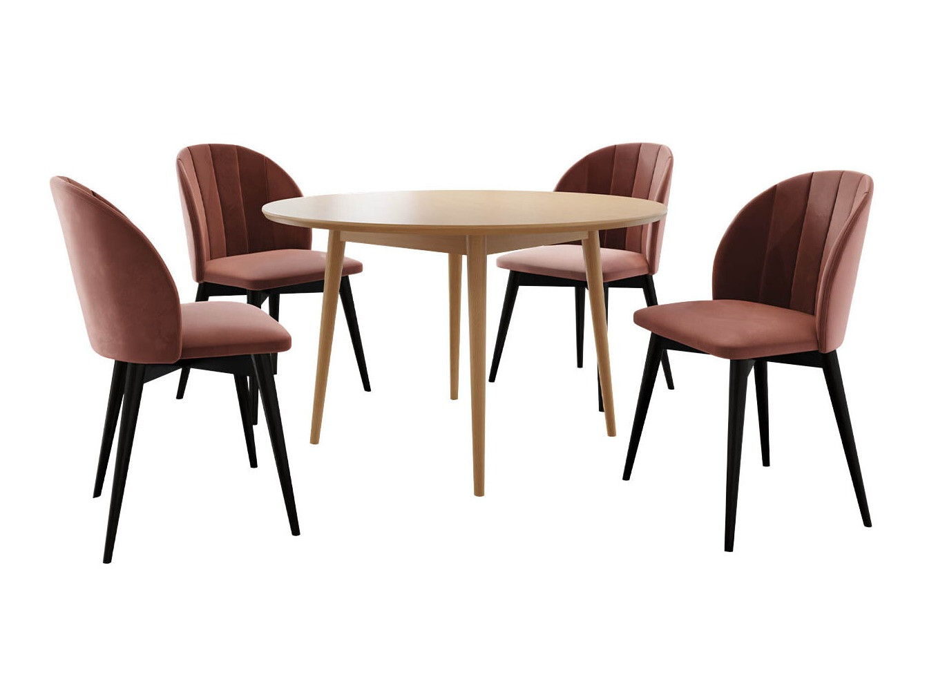 Set de dining Racine 127 (Negru + Magic Velvet 2258)