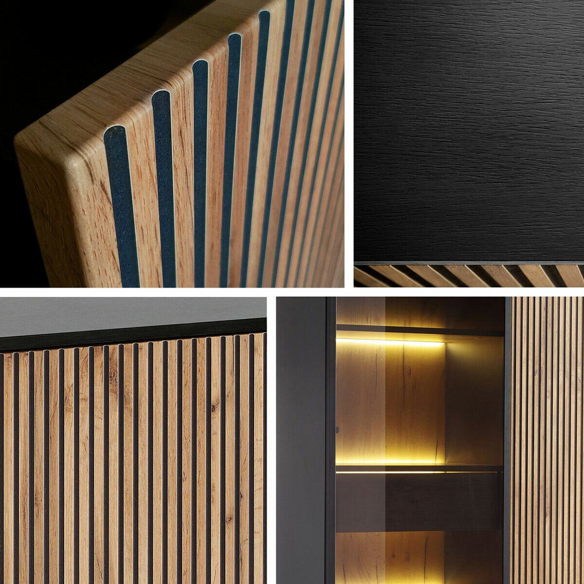 Bufet Manal (Negru + Stejar Wotan)