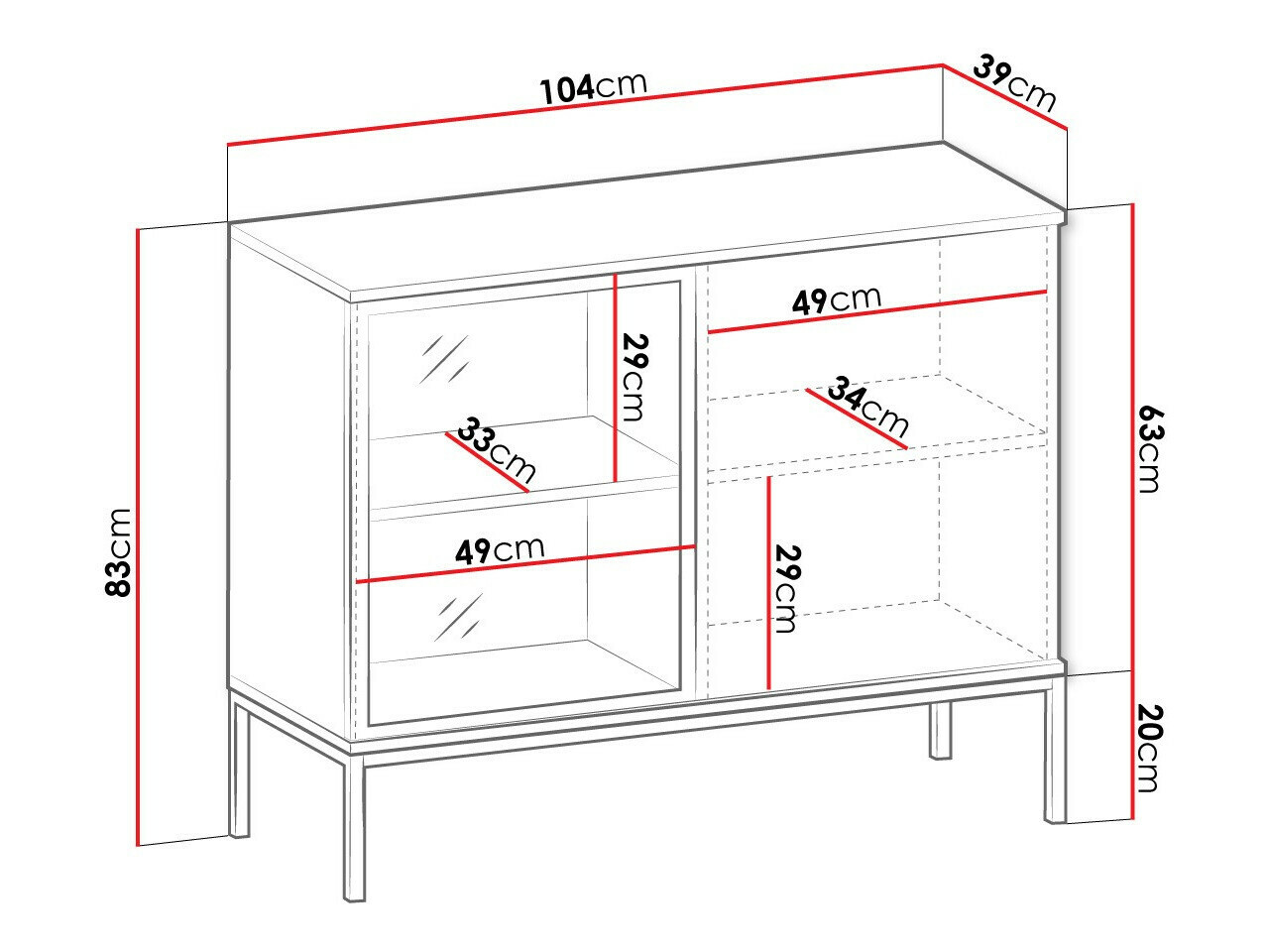 Bufet Manal (Negru + Stejar Wotan)