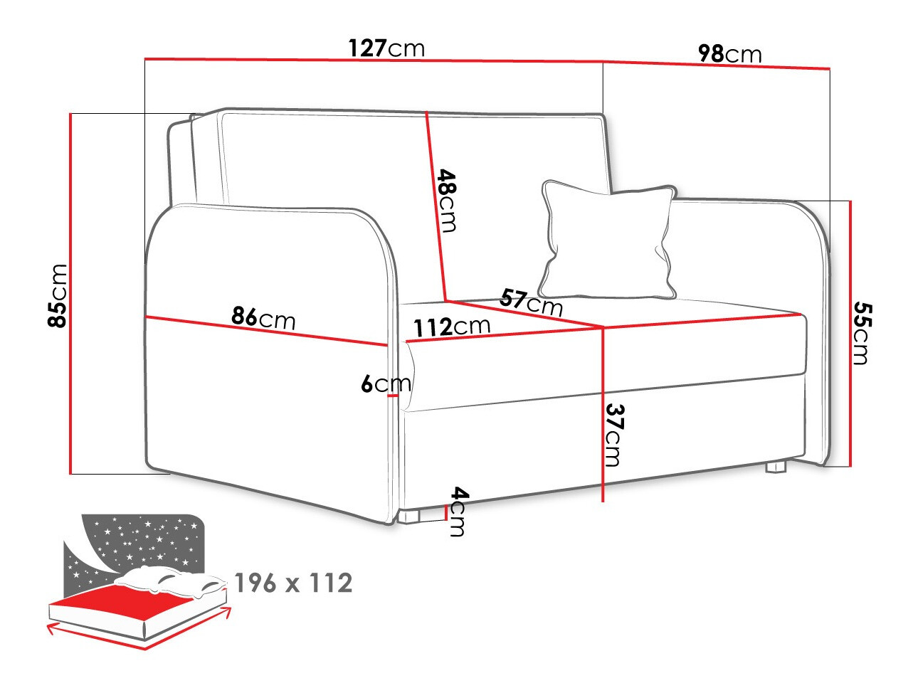 Canapea extensibilă Lirael II (Mono 232)