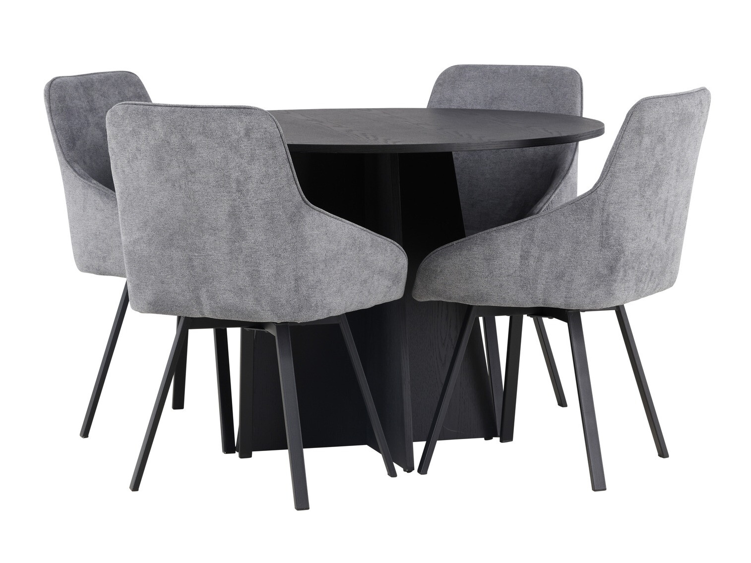Set de dining Dallas 4325 (Gri închis + Negru)