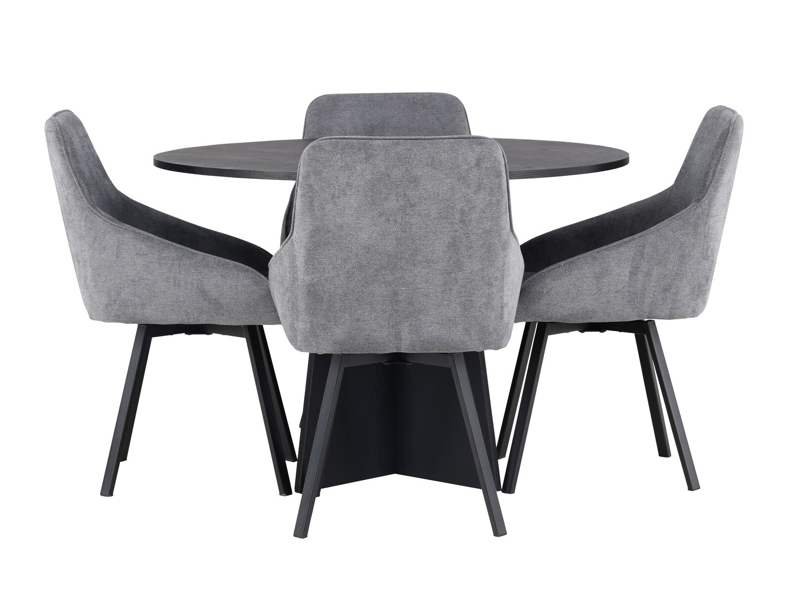 Set de dining Dallas 4325 (Gri închis + Negru)