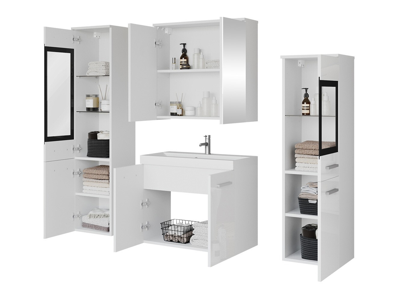 Set baie Scientia III (Gri lucios + Alb)