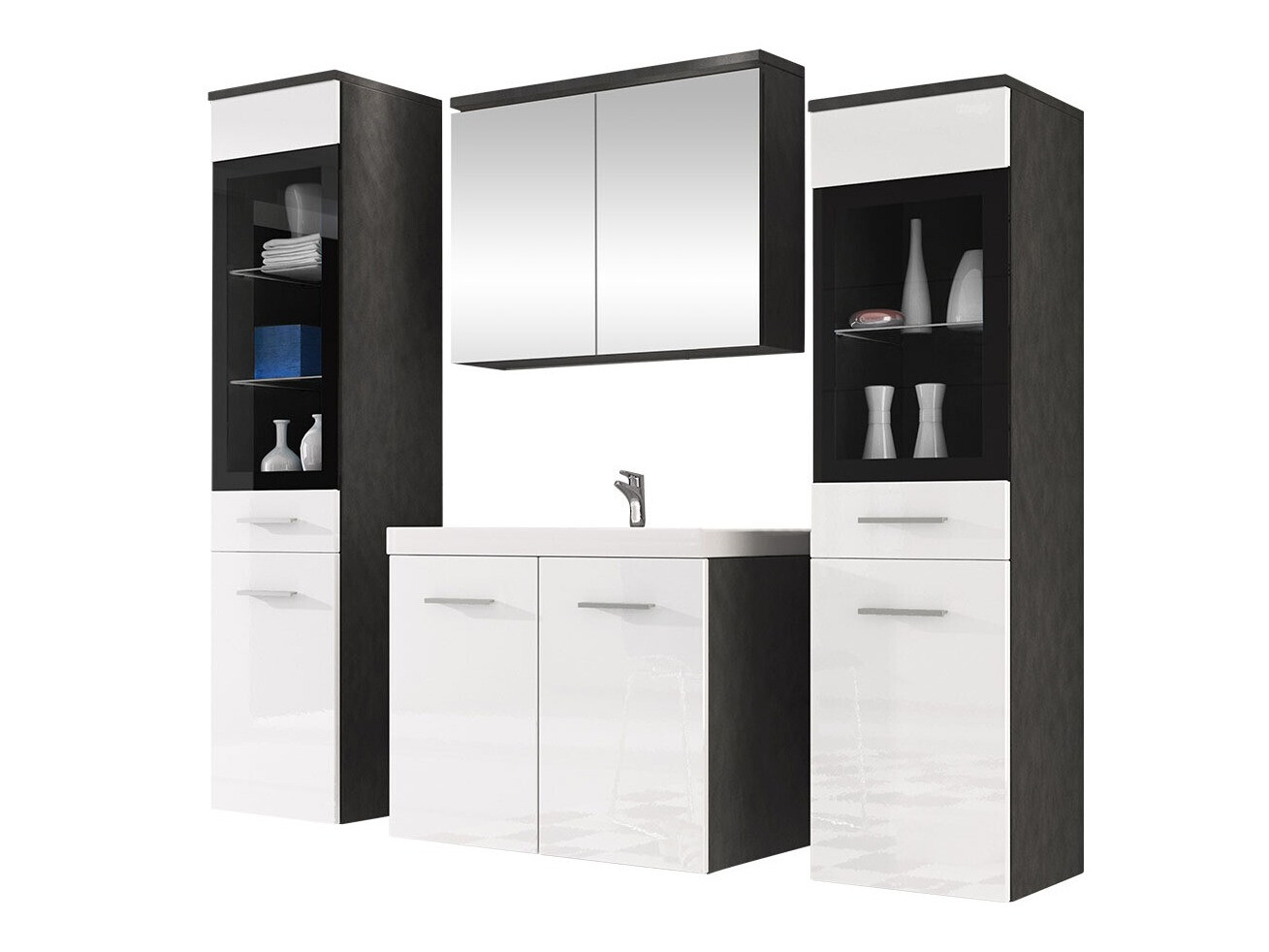 Set baie Scientia III (Alb lucios + Matera gri)