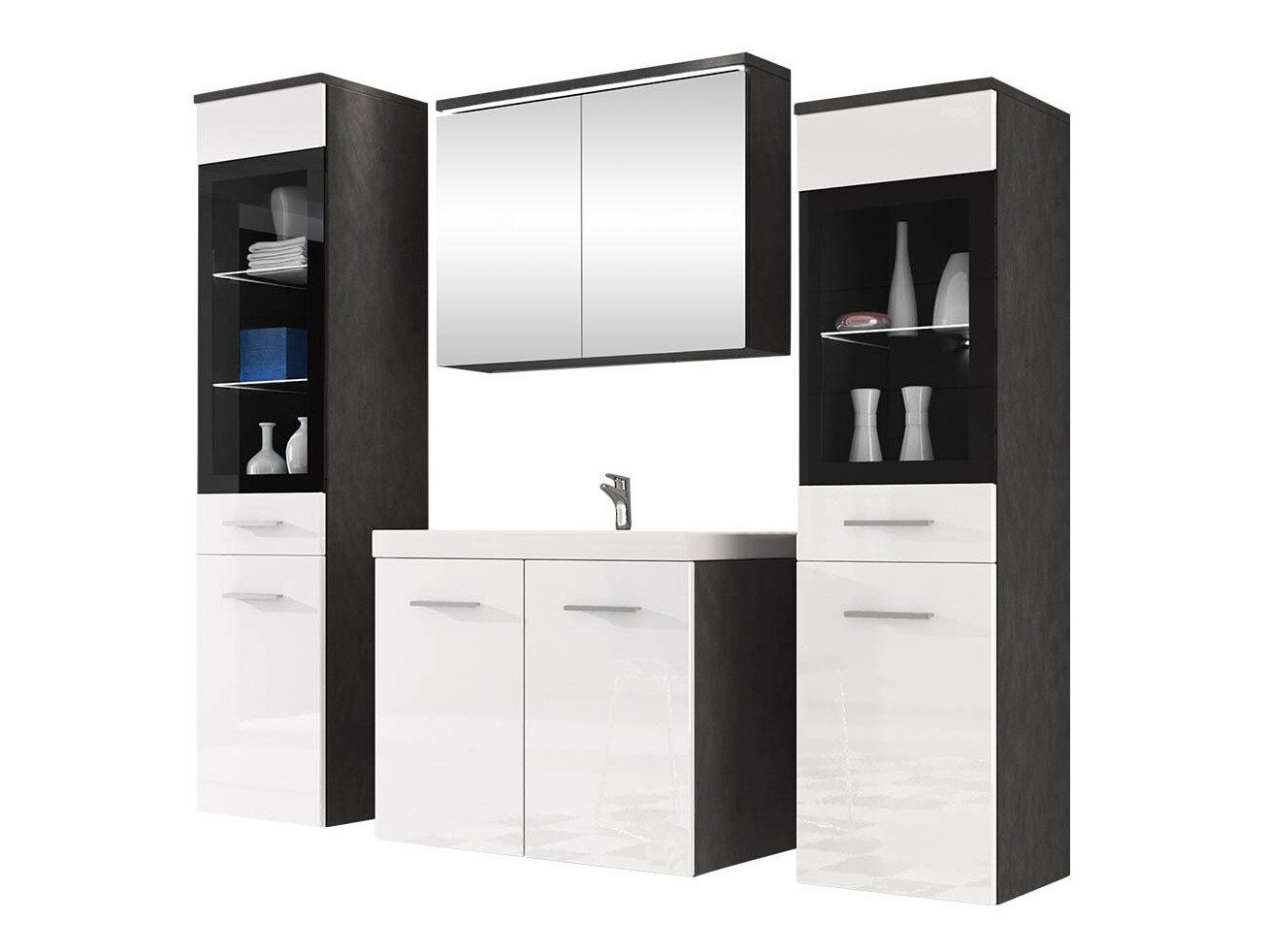 Set baie Scientia III (Alb lucios + Matera gri)