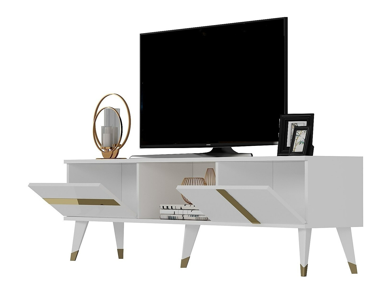 Comodă TV Kailua 1871 (Alb + Auriu)