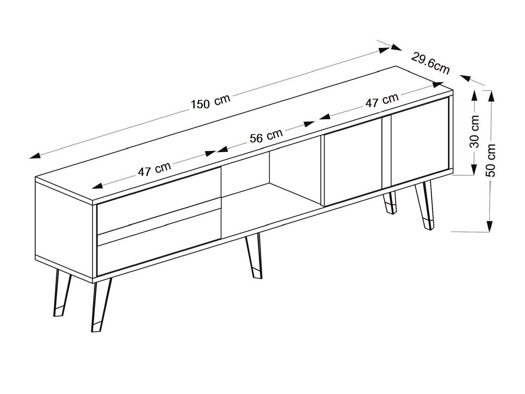 Comodă TV Kailua 1871 (Alb + Auriu)