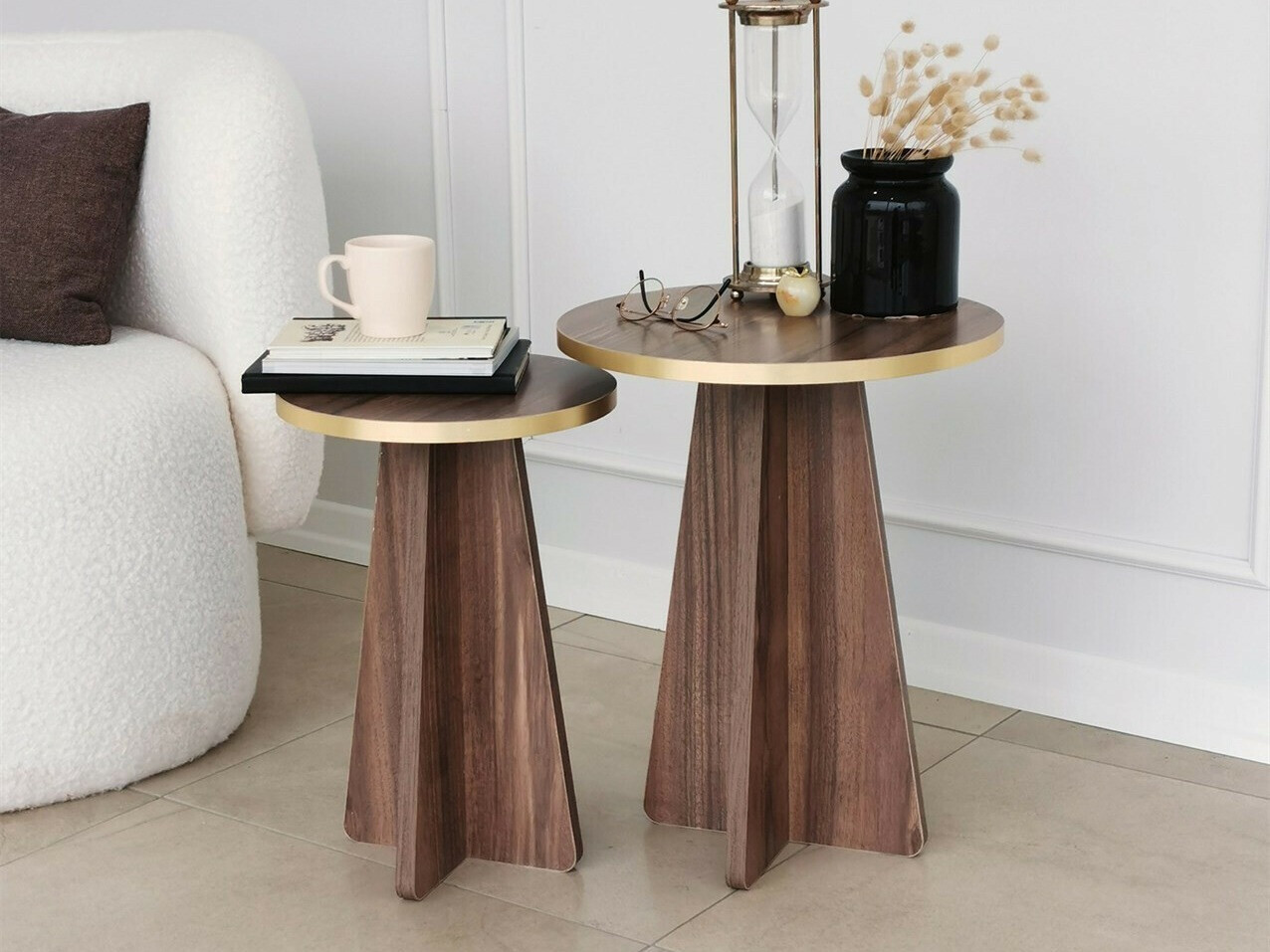 Set mese laterale Kailua 1858 (Nuc + Auriu)