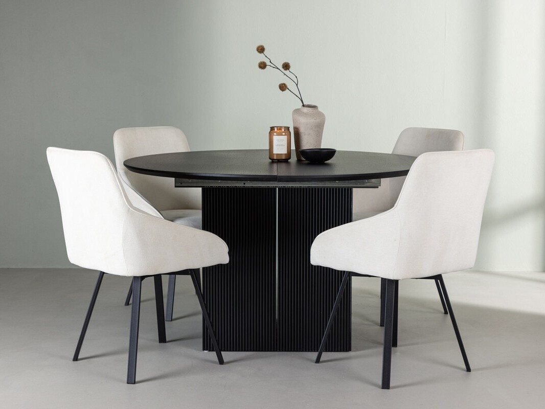 Set de dining Dallas 4335 (Negru + Bej)