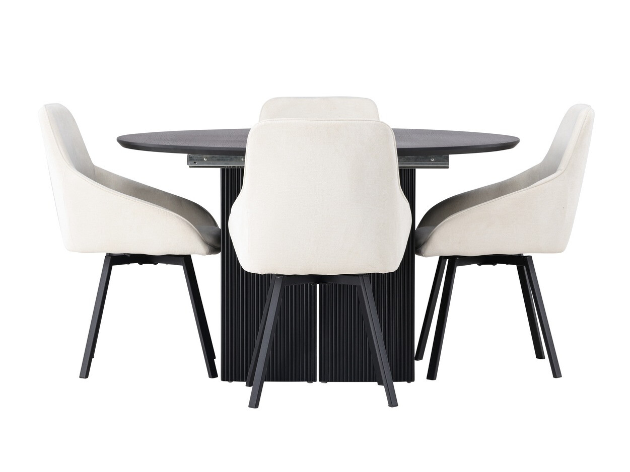 Set de dining Dallas 4335 (Negru + Bej)