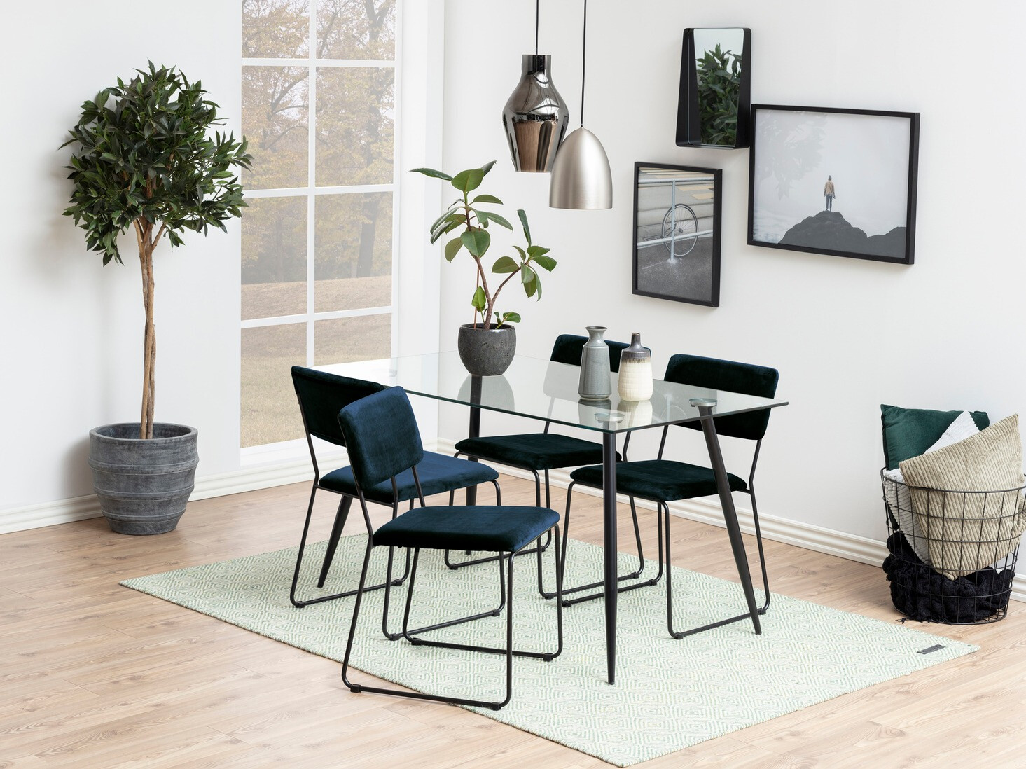 Set de mese Norsica 557 (Albastru inchis + Negru)