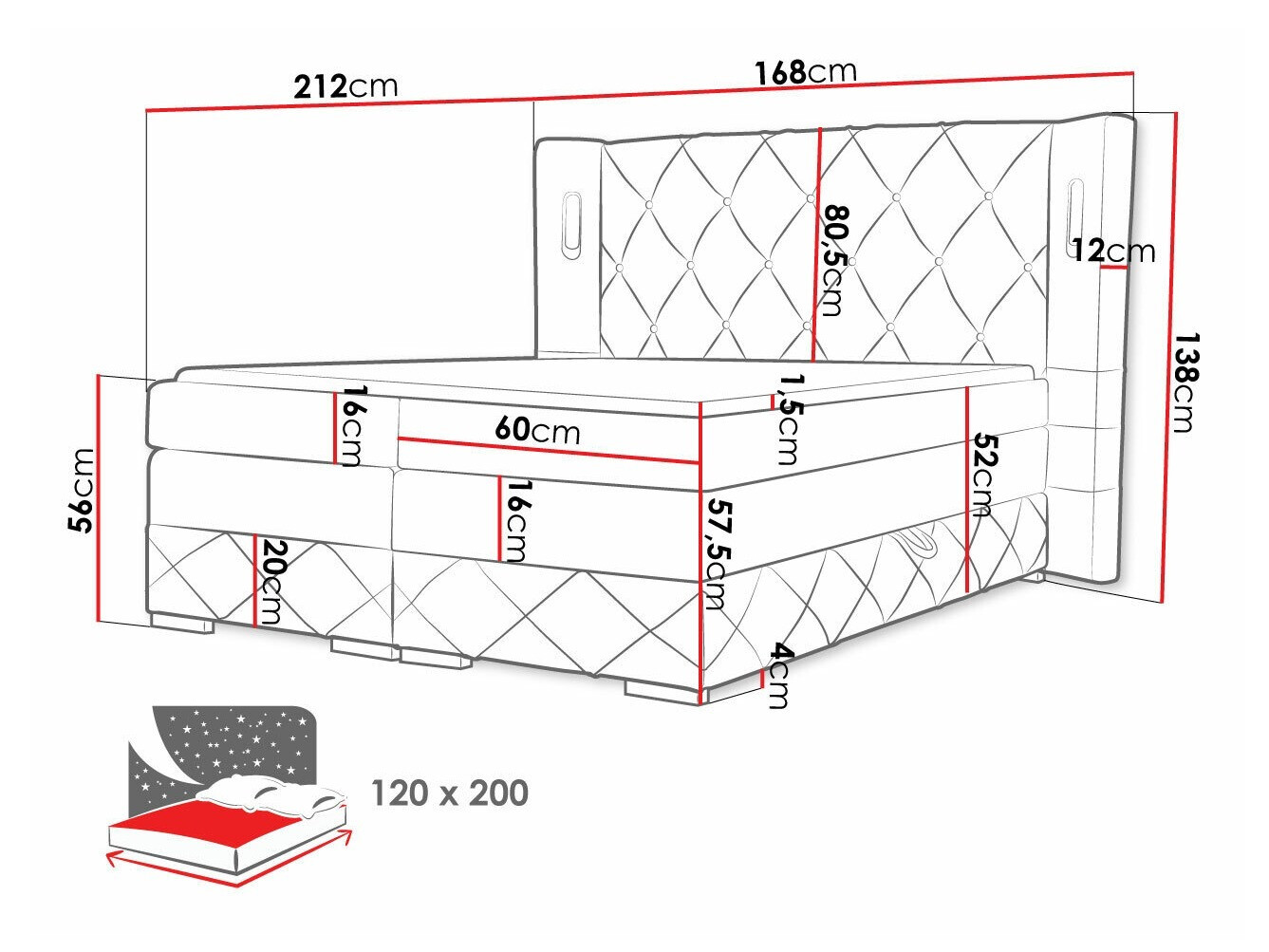 Pat boxspring Historia (Kameleon 04)