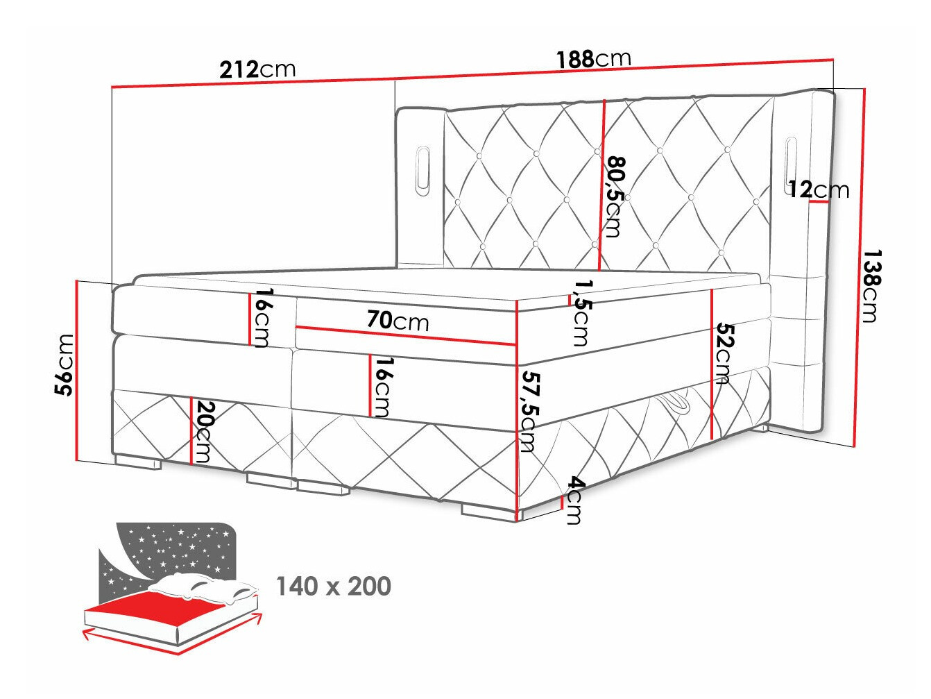 Pat boxspring Historia (Kameleon 04)