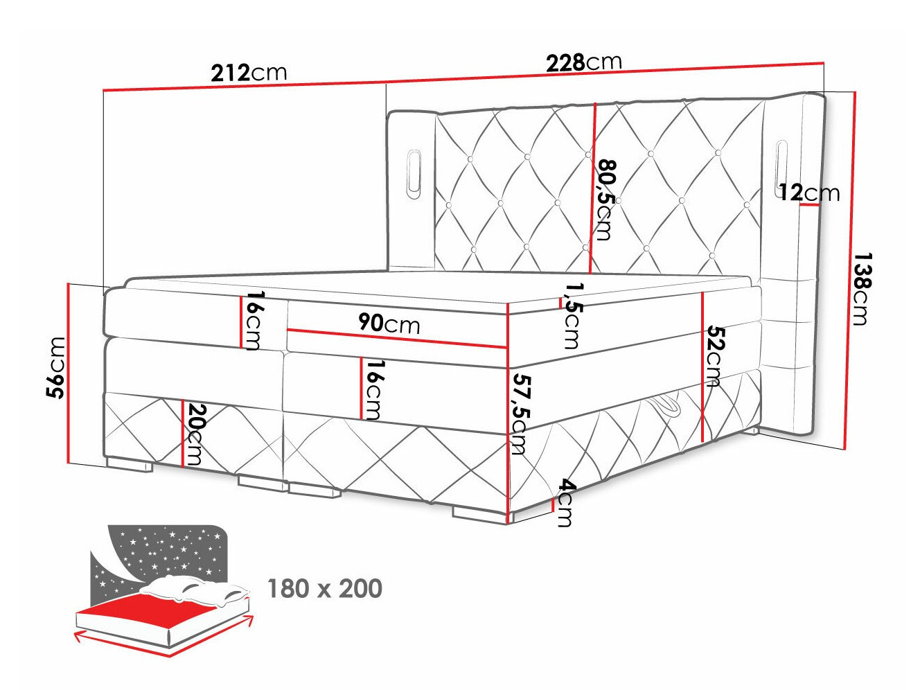 Pat boxspring Historia (Kameleon 04)