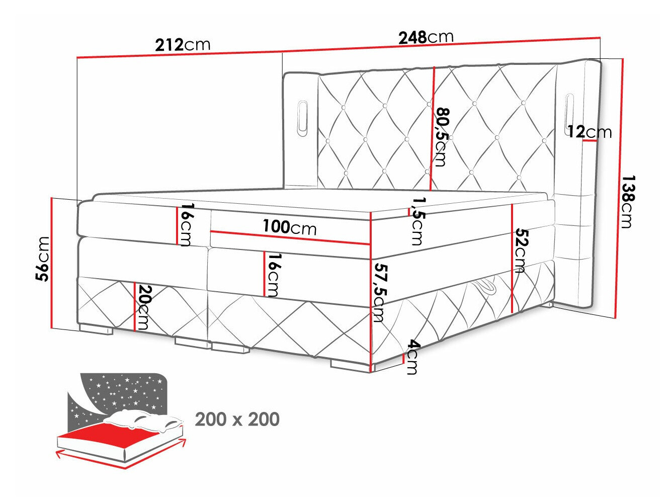 Pat boxspring Historia (Kameleon 04)