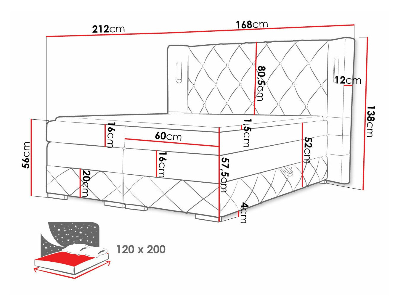 Pat boxspring Historia (Kameleon 48)