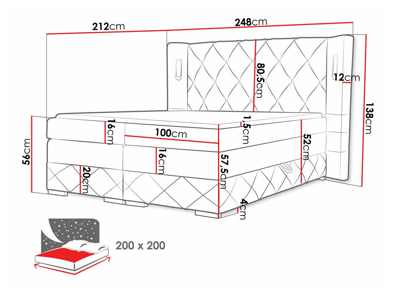 Pat boxspring Historia (Kameleon 59)