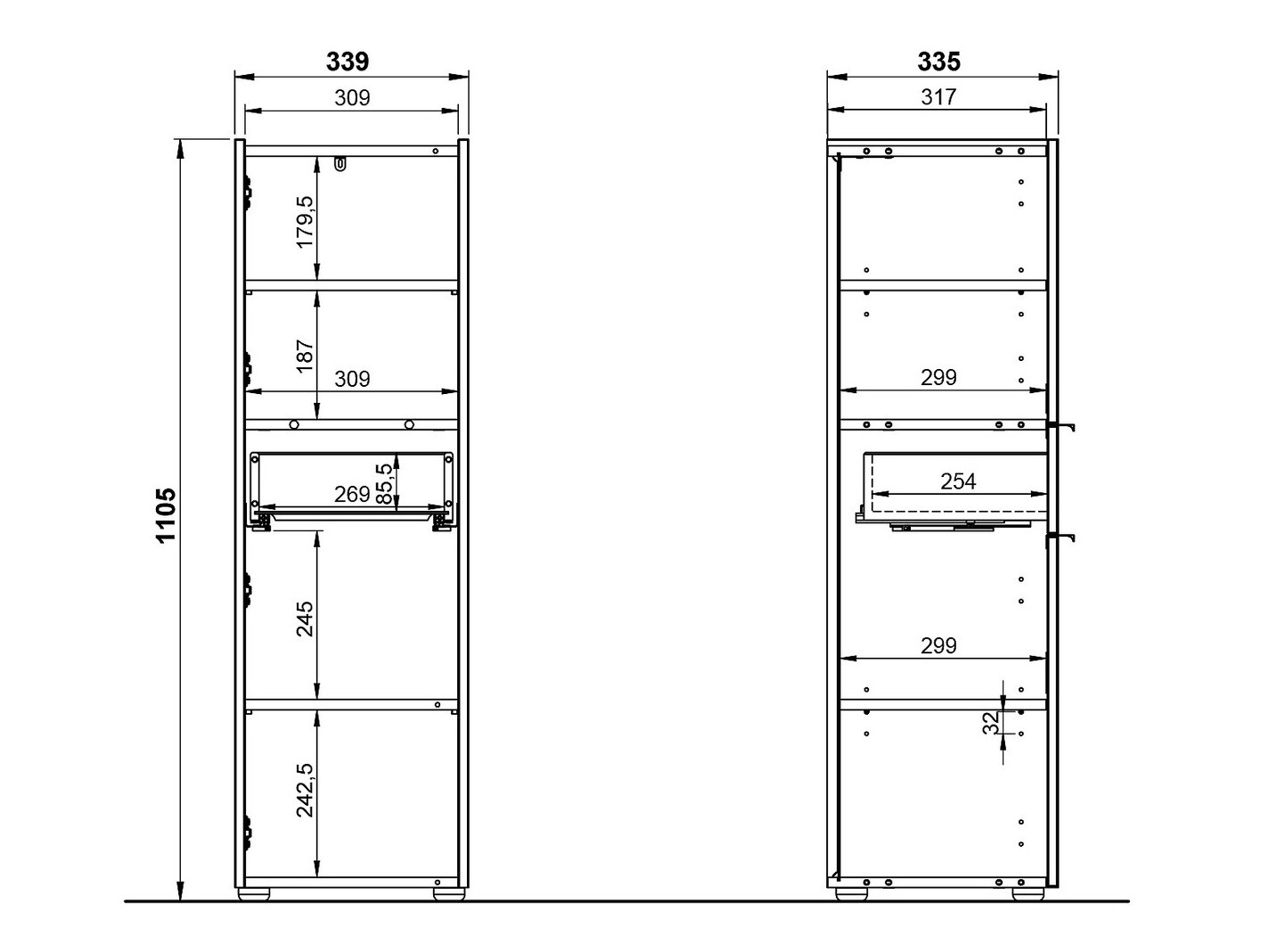 Set baie Ventei 106 (Grafit + Navarra stejar)