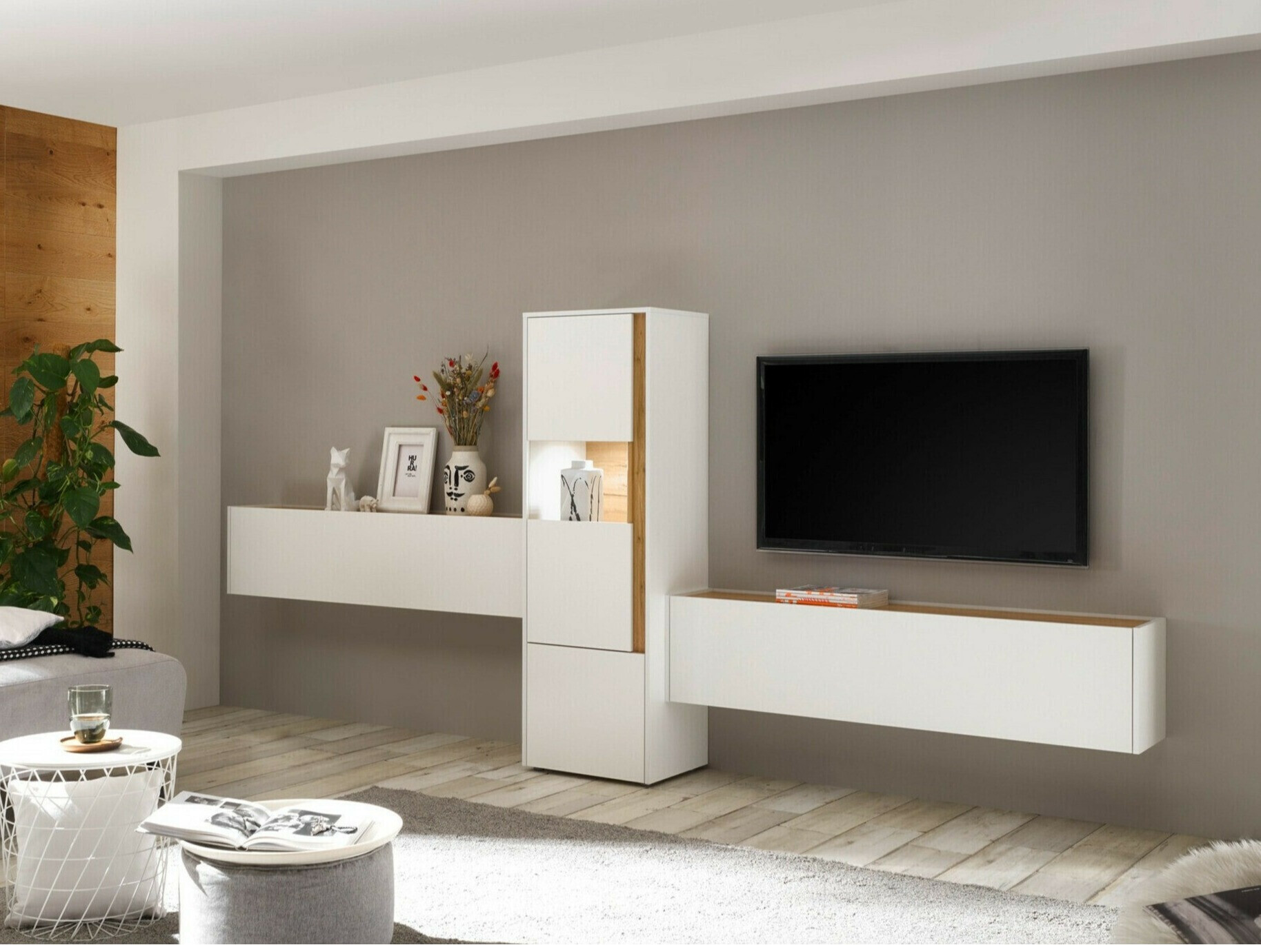 Set de living Elbsori 122 (Alb + Stejar Wotan)