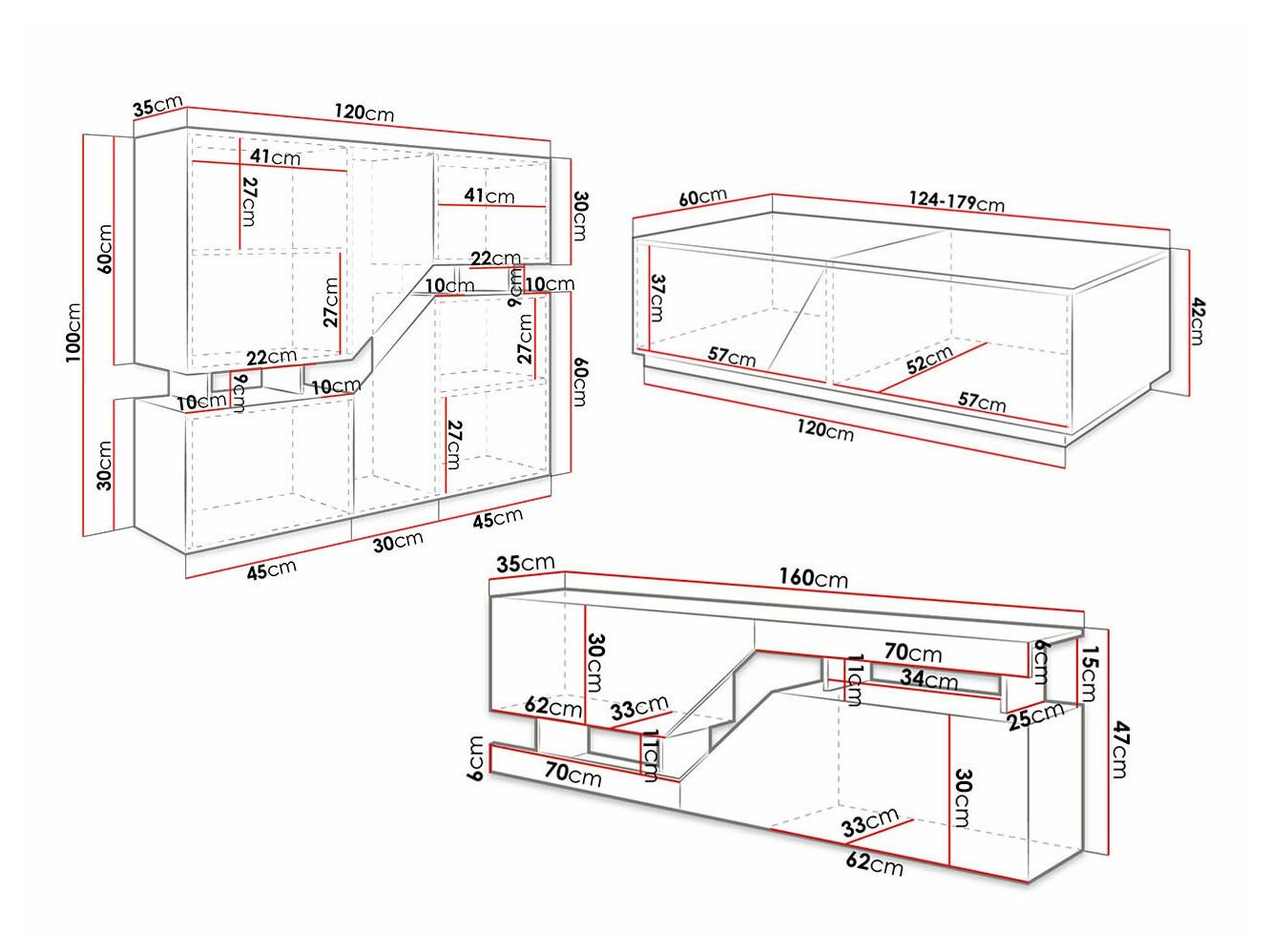 Set de living Comfivo Daldune I (Stejar Wotan + Antracit)
