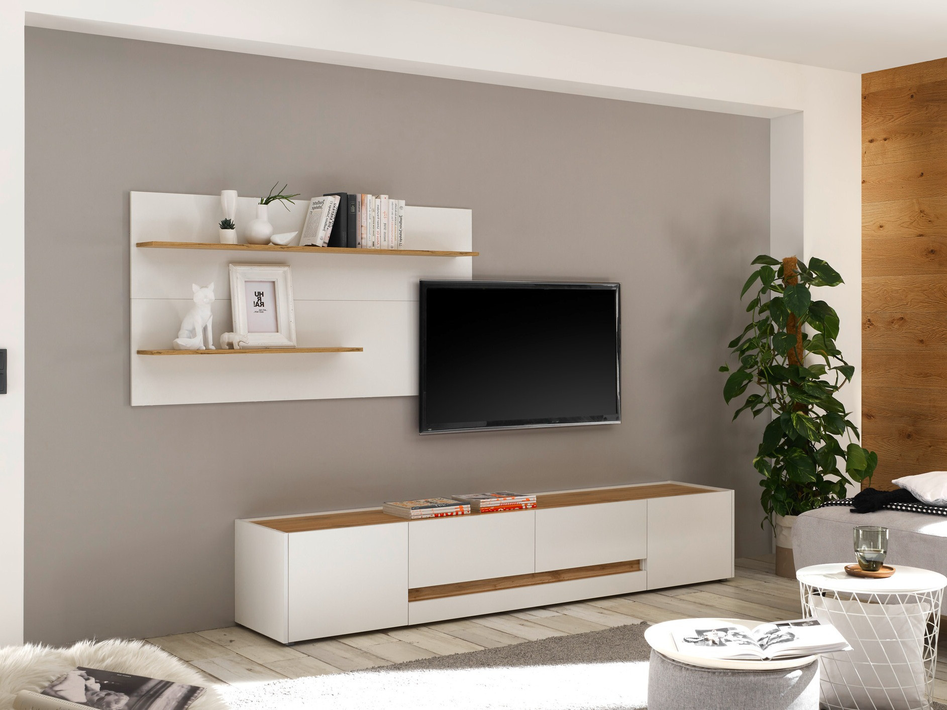 Set de living Elbsori 124 (Alb + Stejar Wotan)