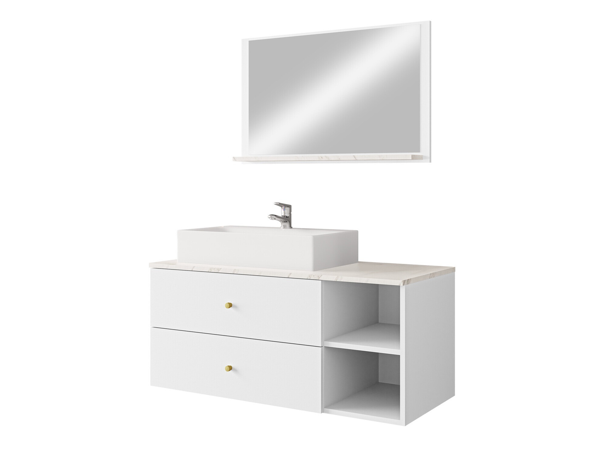 Set baie Salus I (Alb + Marmură albă)