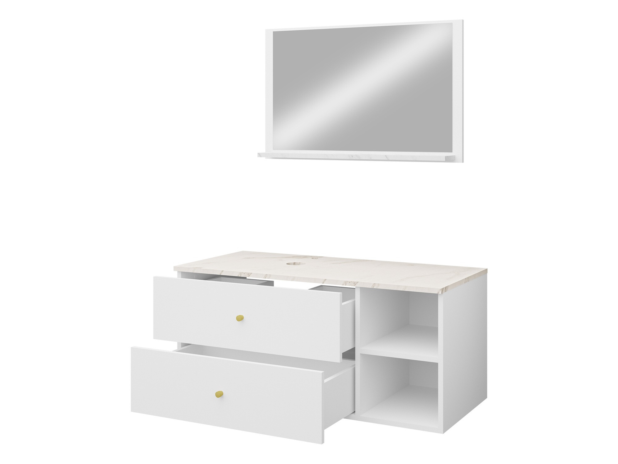 Set baie Salus I (Negru + Marmură neagră)