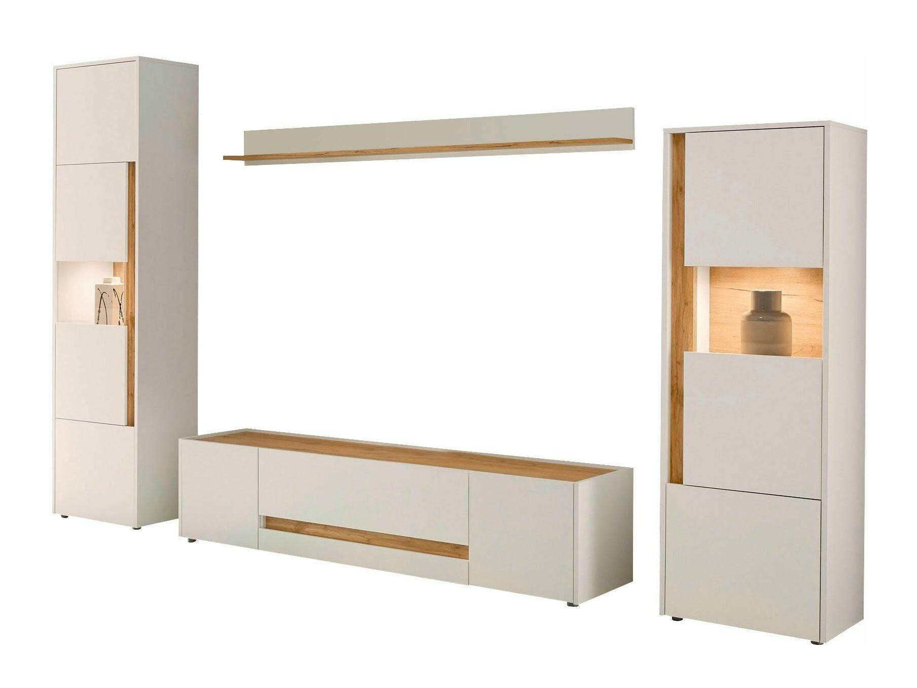 Set de living Elbsori 130 (Alb + Stejar Wotan)