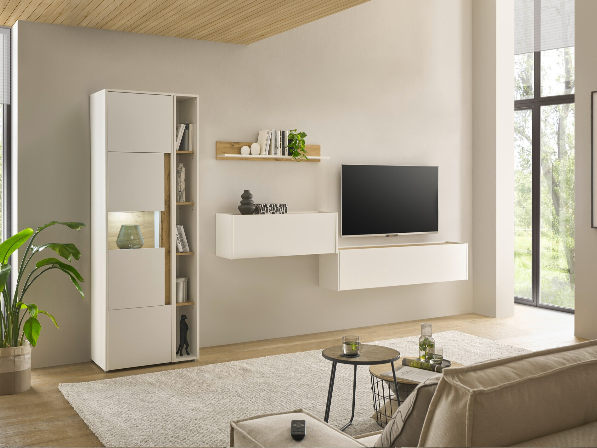 Set de living Elbsori 133 (Alb + Stejar Wotan)