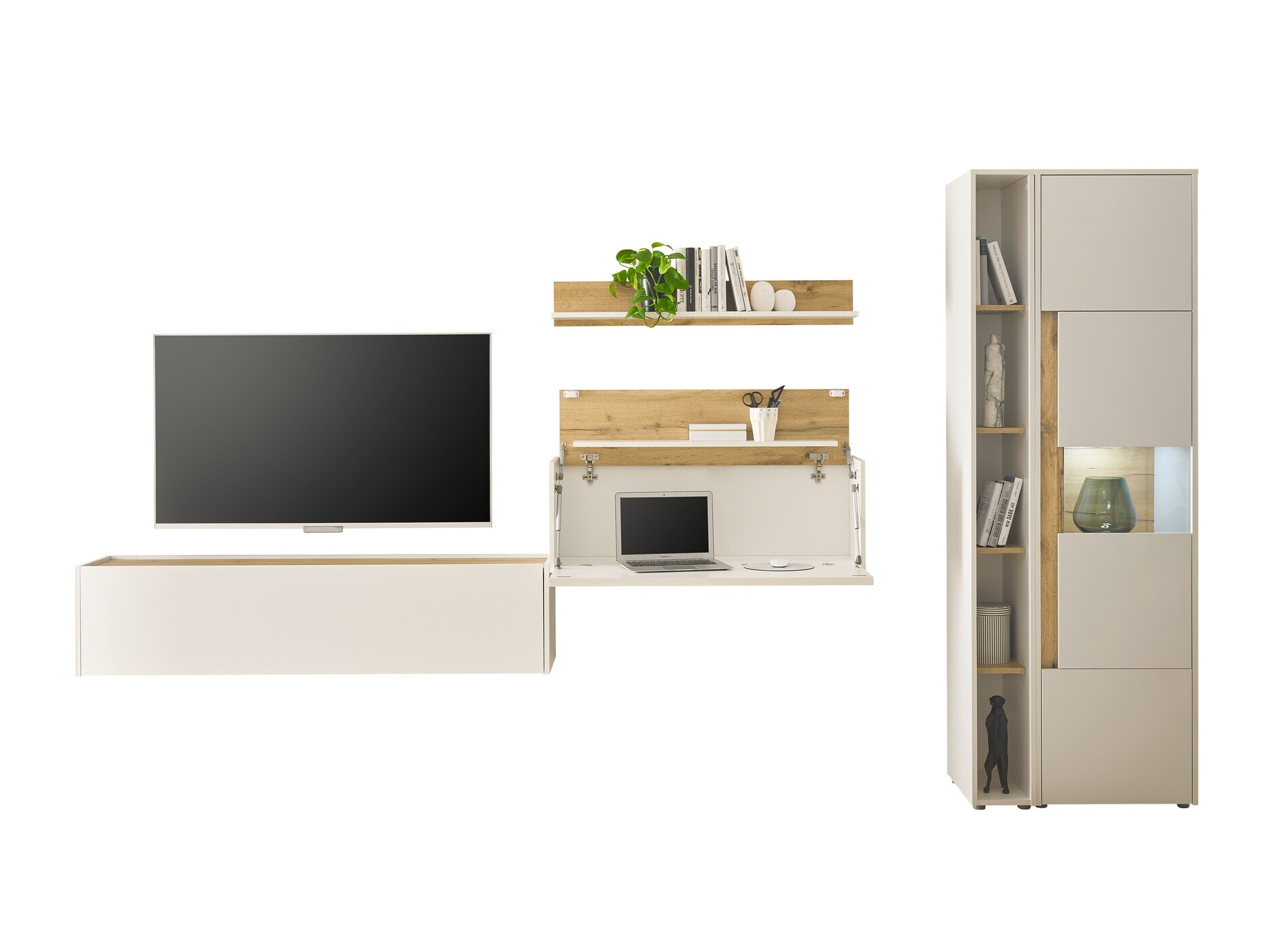 Set de living Elbsori 133 (Alb + Stejar Wotan)