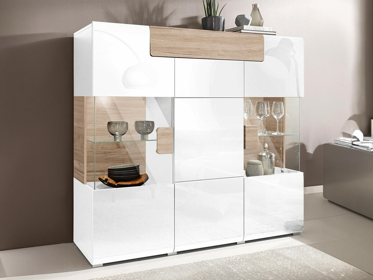 Bufet Torsone 100 (Alb + Alb lucios + Stejar San Remo)