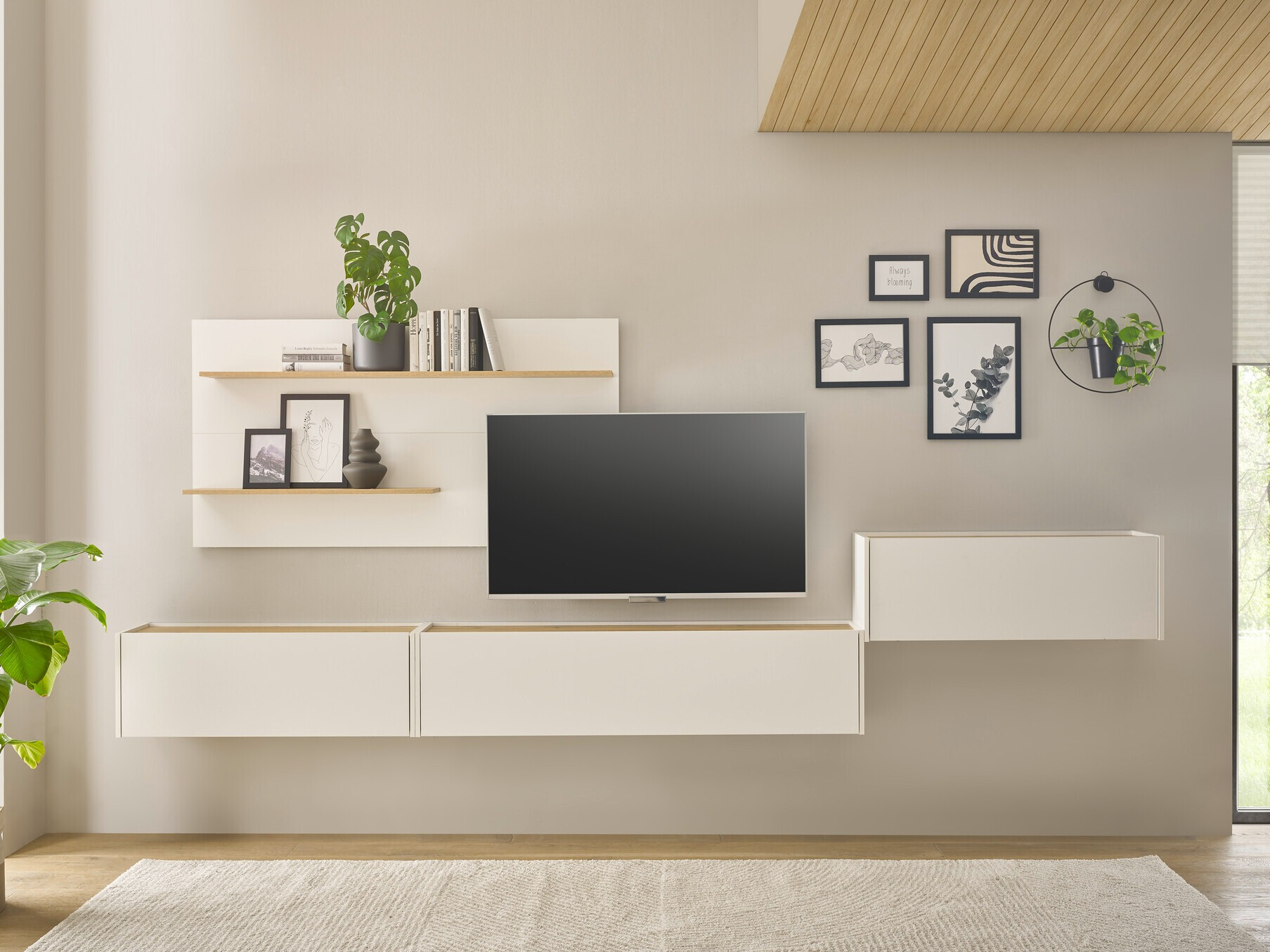 Set de living Elbsori 137 (Alb + Stejar Wotan)