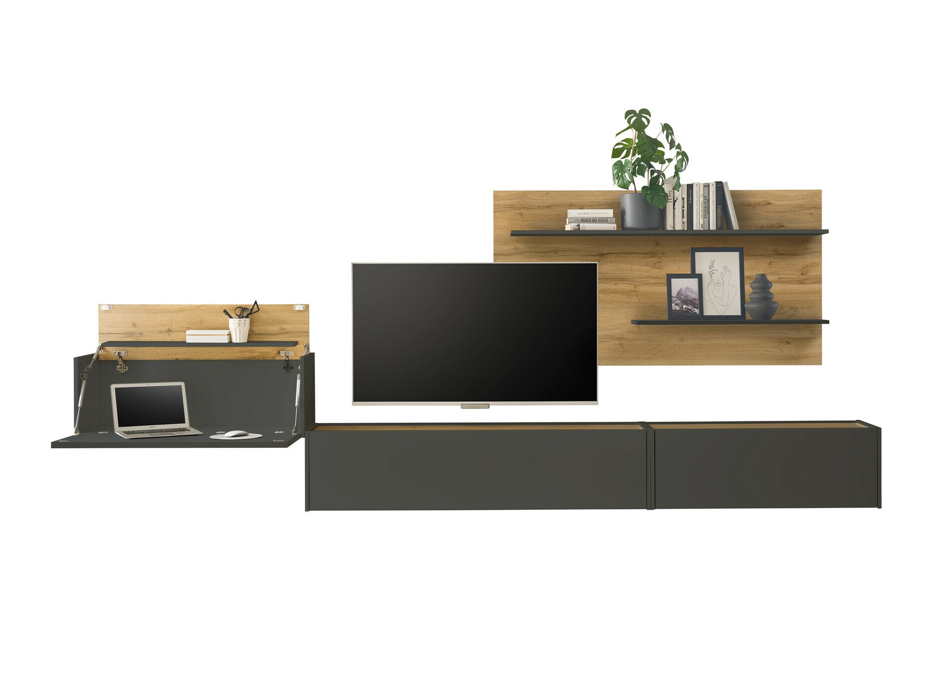 Set de living Elbsori 137 (Antracit + Stejar Wotan)