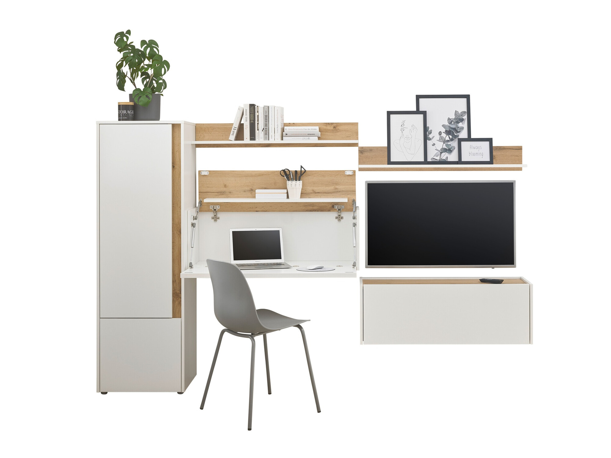 Set de living Elbsori 138 (Alb + Stejar Wotan)