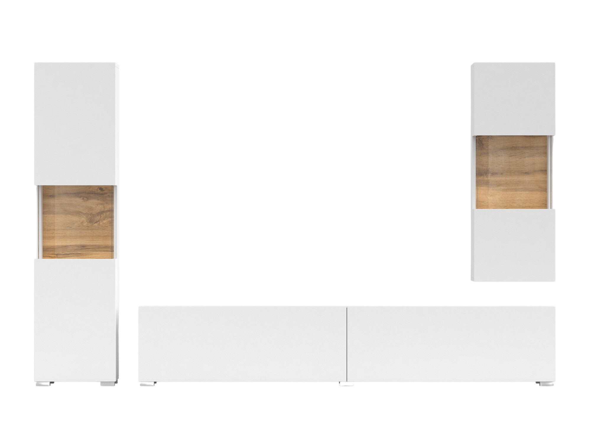 Set de living Revmiru 106 (Alb + Stejar Wotan)