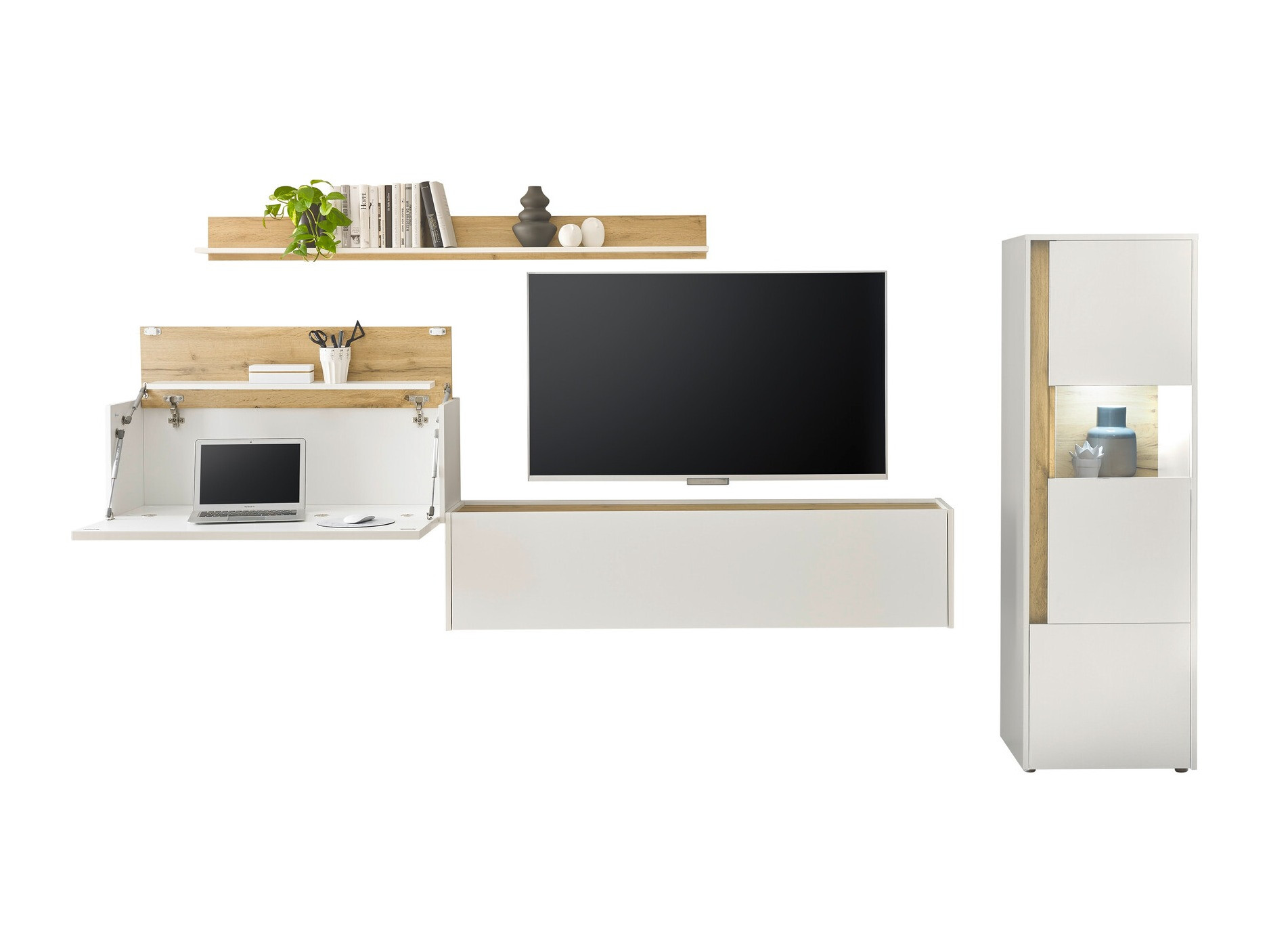 Set de living Elbsori 141 (Alb + Stejar Wotan)