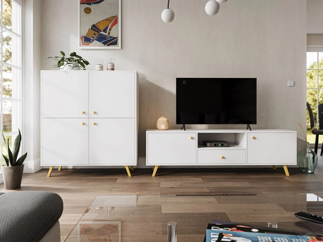 Set de living Monfera 105 (Alb)