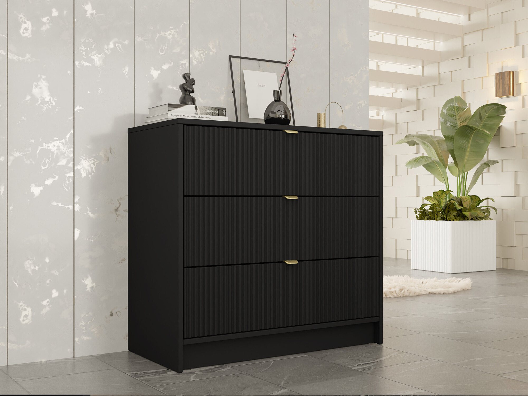 Comodă Comfivo Papilio I (Negru)