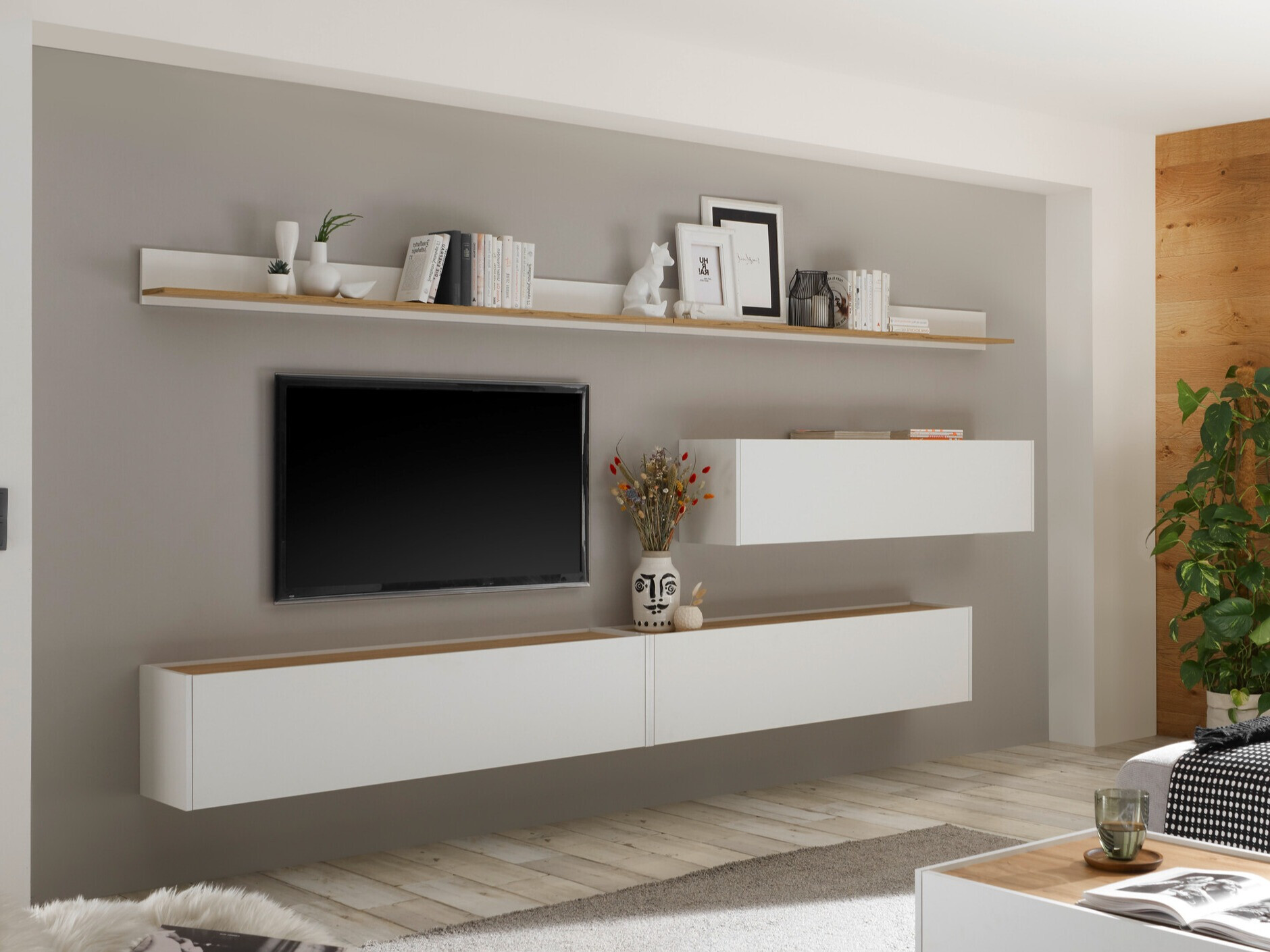 Set de living Elbsori 142 (Alb + Stejar Wotan)