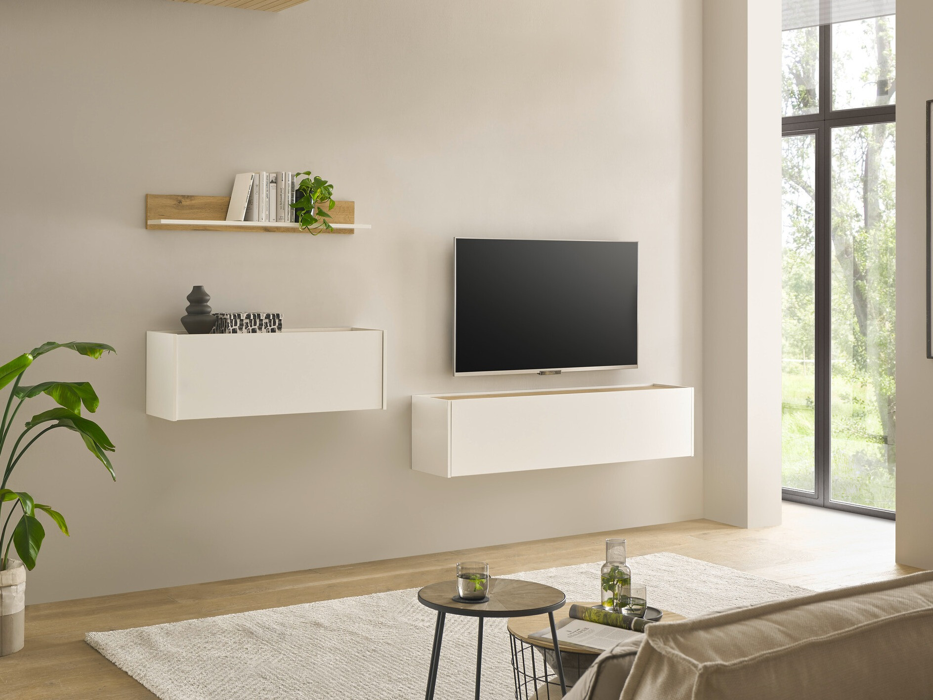 Set de living Elbsori 143 (Alb + Stejar Wotan)