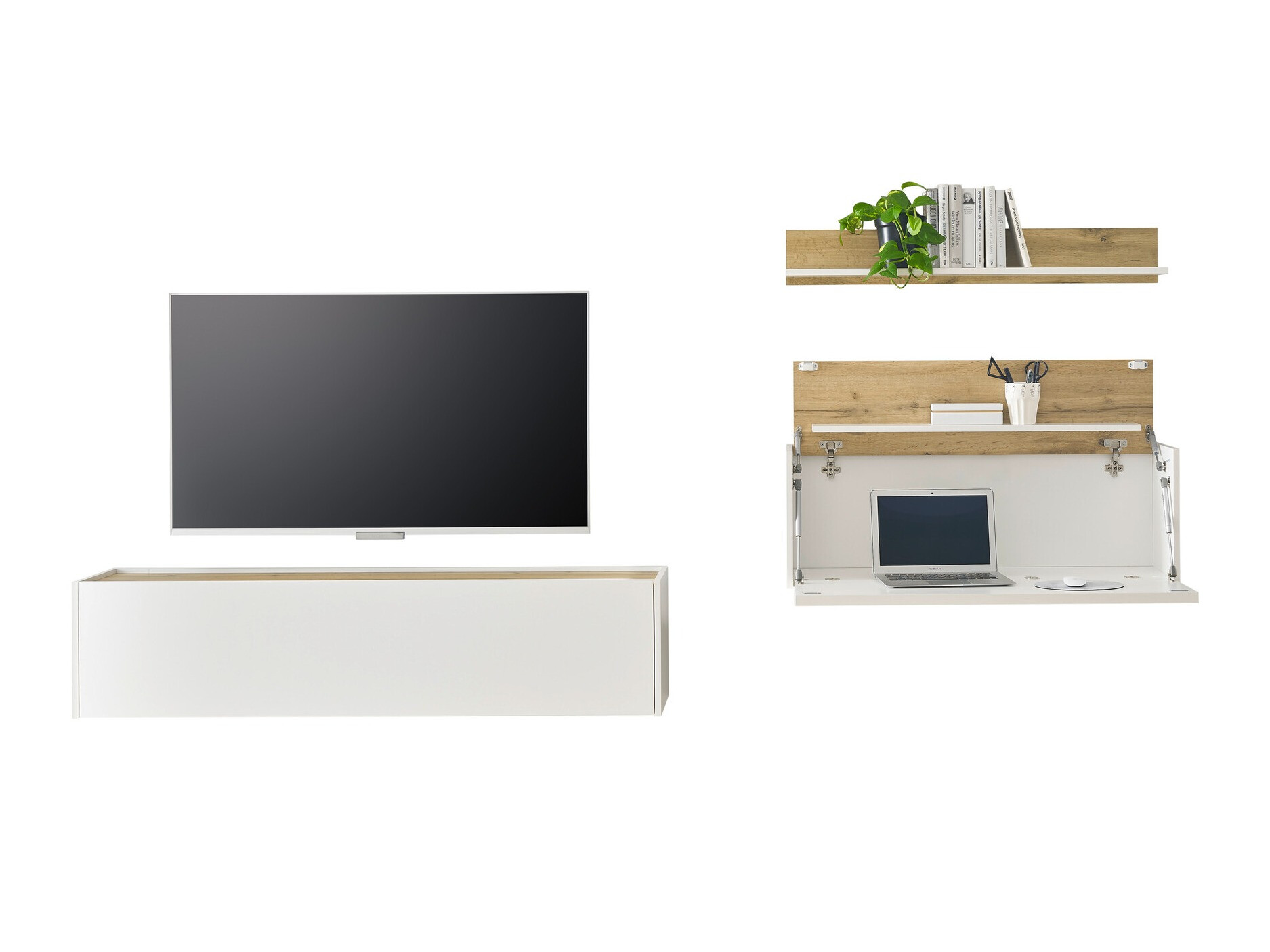 Set de living Elbsori 143 (Alb + Stejar Wotan)