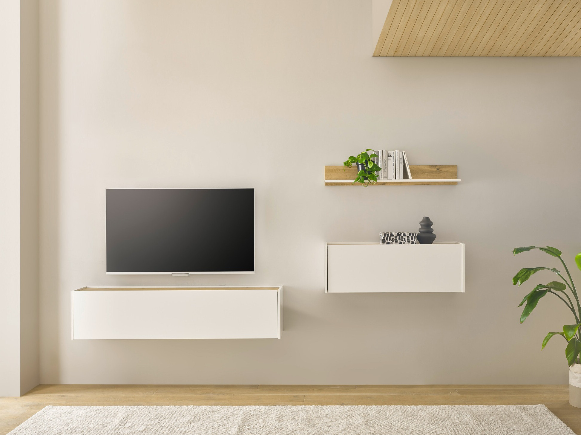 Set de living Elbsori 143 (Alb + Stejar Wotan)