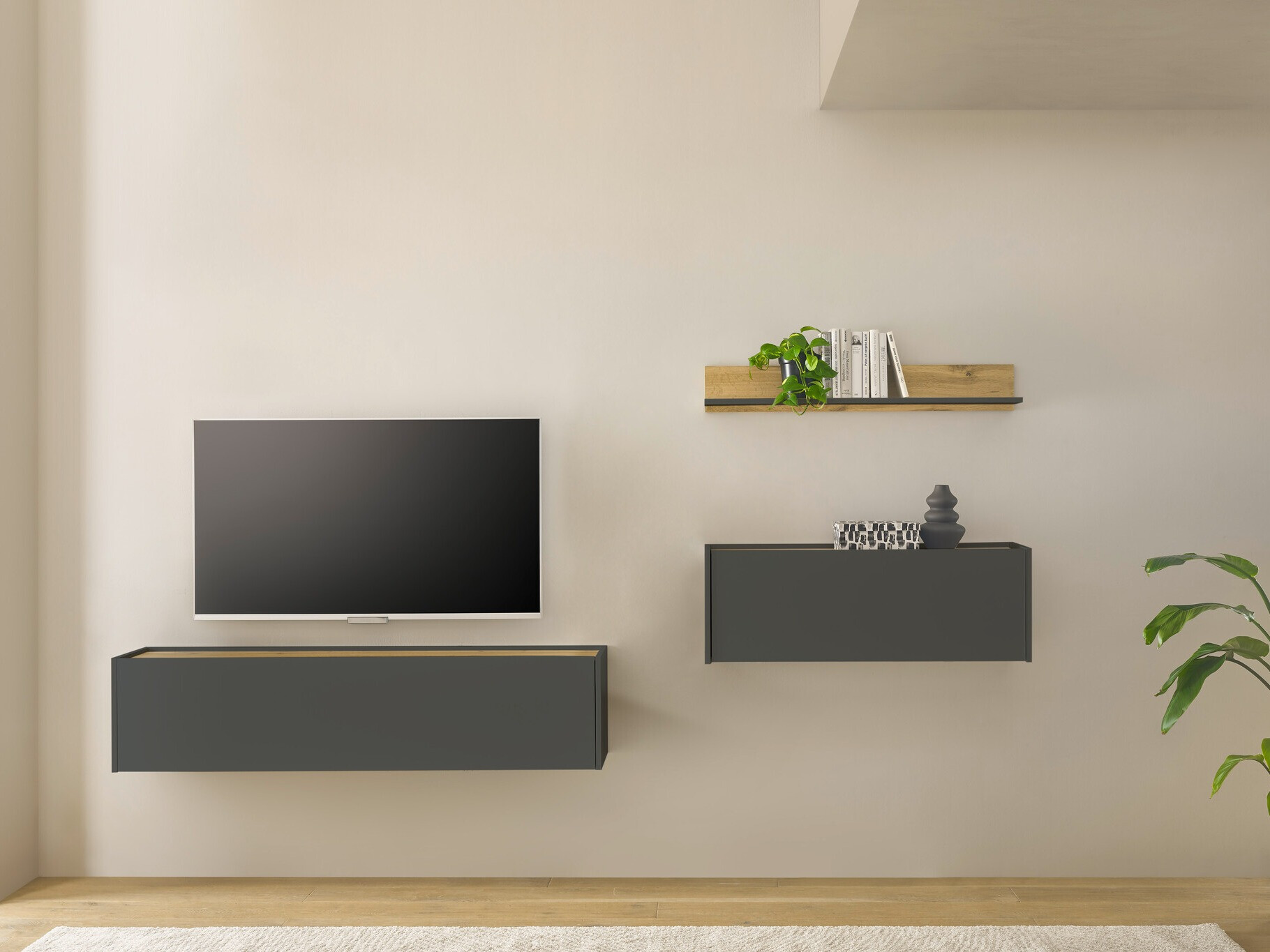 Set de living Elbsori 143 (Antracit + Stejar Wotan)
