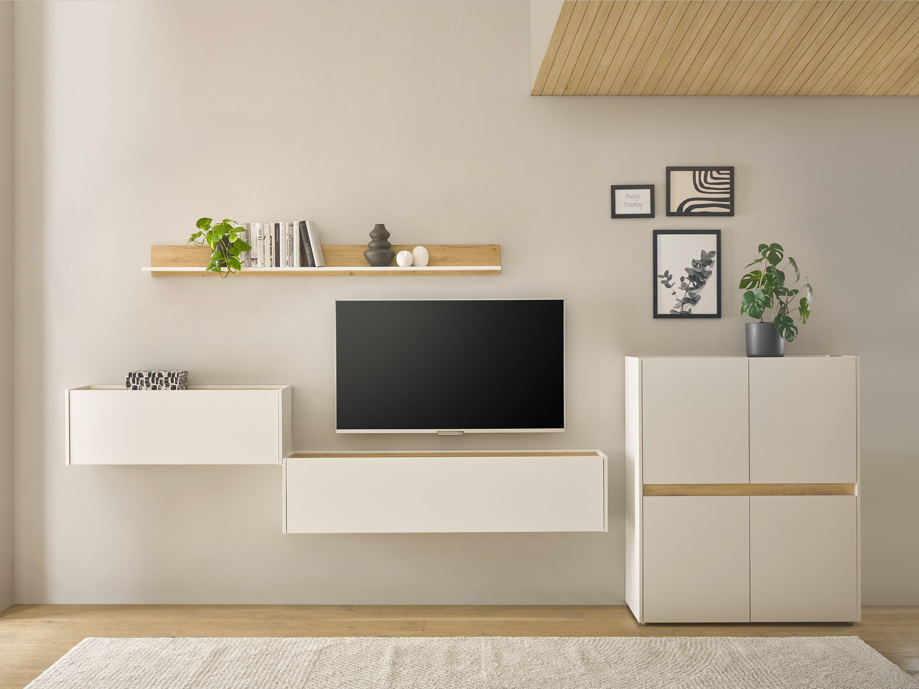 Set de living Elbsori 144 (Alb + Stejar Wotan)