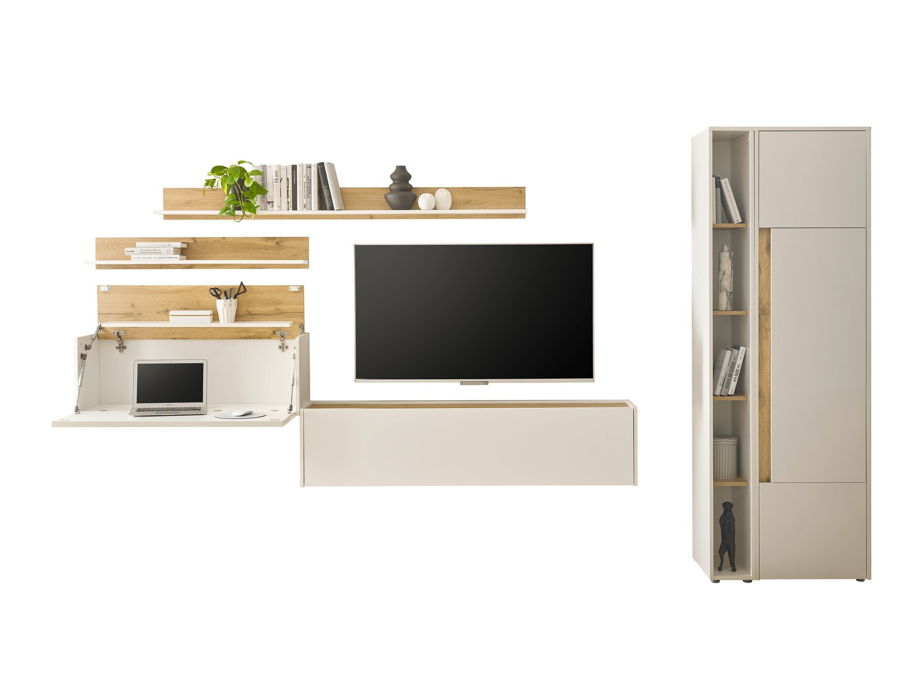 Set de living Elbsori 145 (Alb + Stejar Wotan)